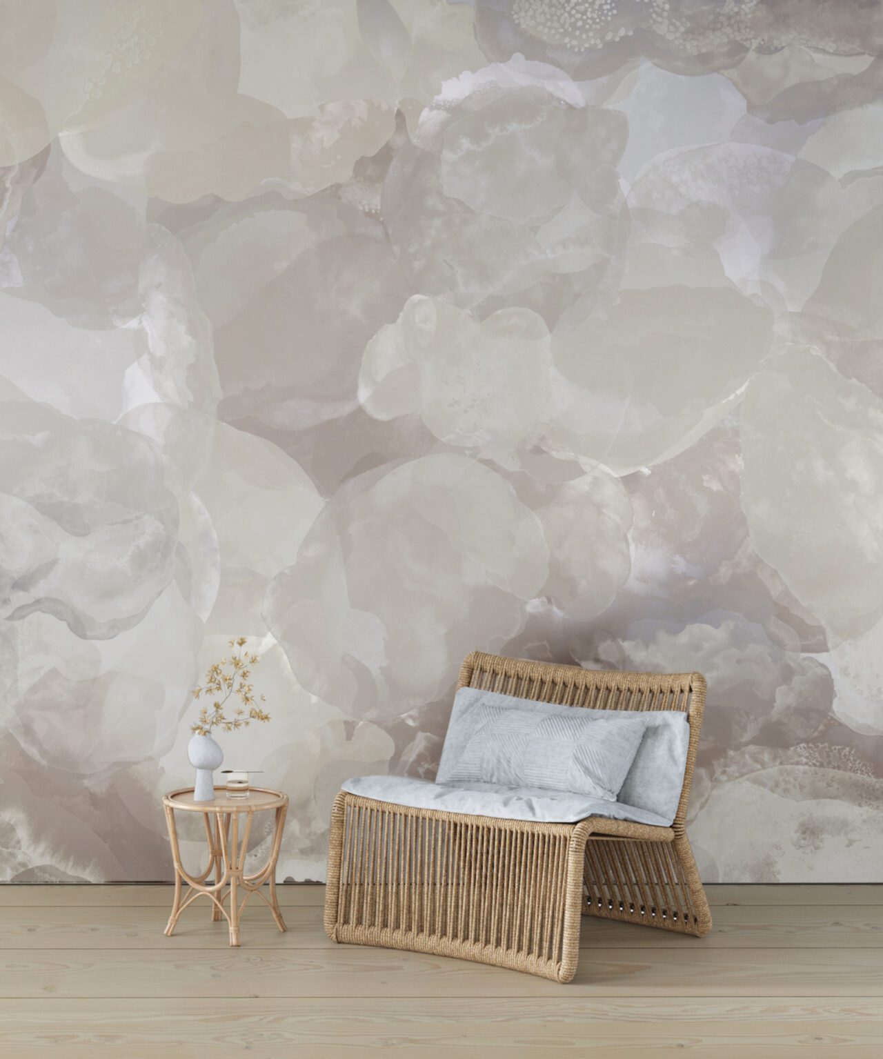 Calico Wallpaper in neutral floral