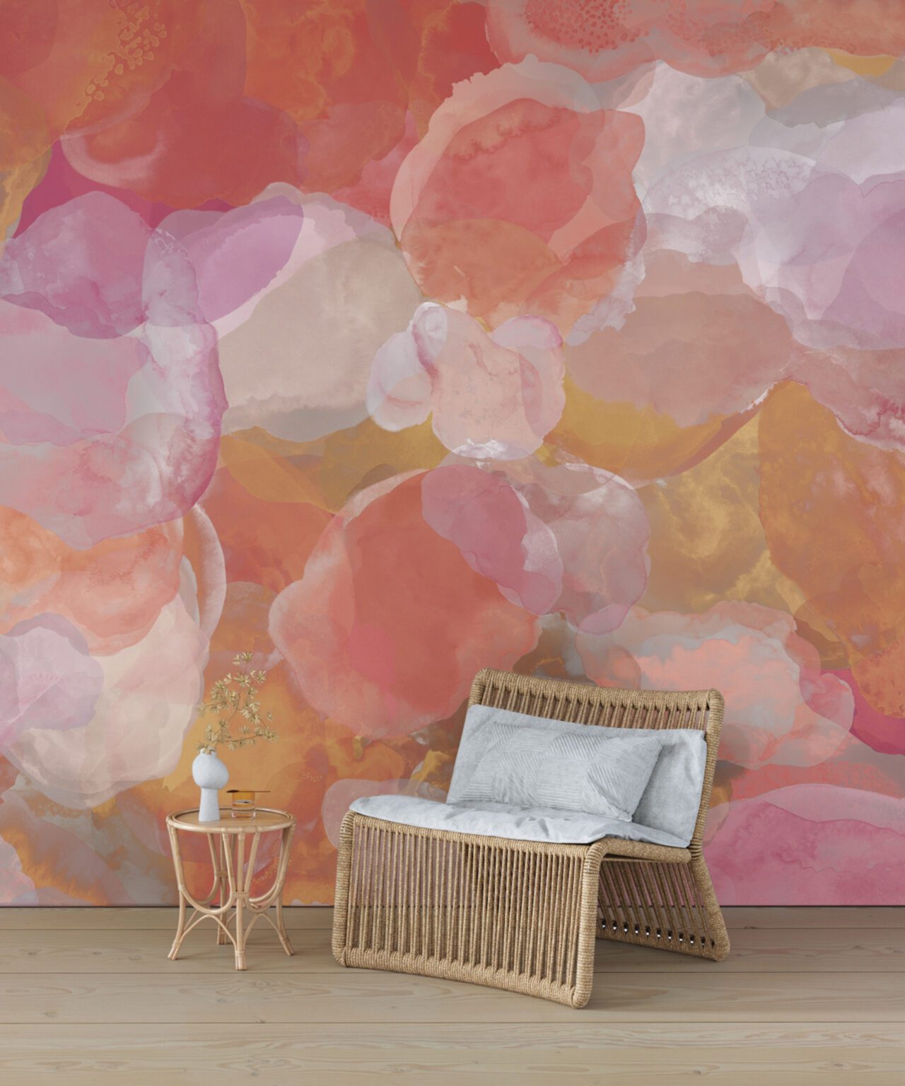 Calico Wallpaper in red floral