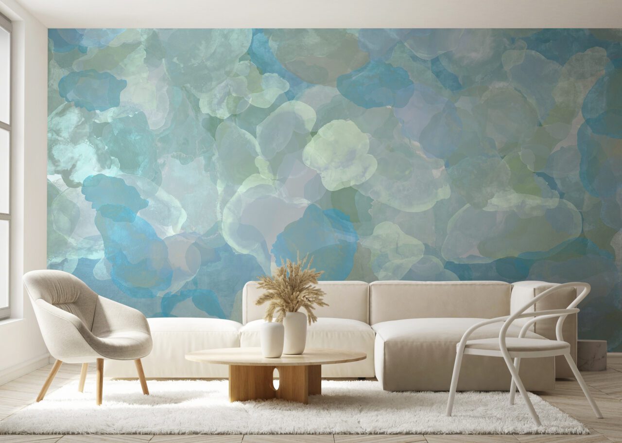 Calico Wallpaper in blue floral